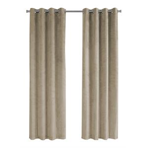 Curtain Panel 2pcs Set 54&quotW X 84&quotL Grommet Bedroom Kitchen Velvet Beige