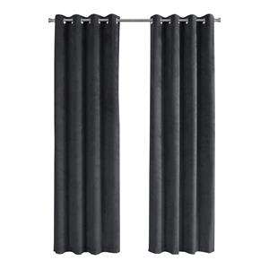 Curtain Panel 2pcs Set 54&quotW X 95&quotL Grommet Bedroom Kitchen Velvet Grey