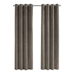 Curtain Panel 2pcs Set 54&quotW X 84&quotL Grommet Bedroom Kitchen Velvet Beige