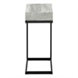 Accent Table C-shaped End Side Snack Living Room Bedroom Metal Grey