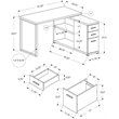 Computer Desk Home Office Corner L Shape Work Laptop Metal Black