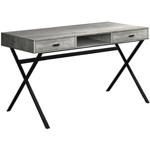 Computer Desk Home Office Laptop Storage Drawers 48&quotL Work Metal Grey