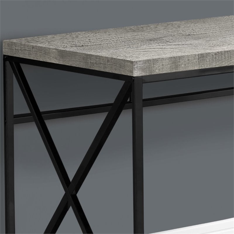 Computer Desk Home Office Laptop Work Metal Laminate Grey Black