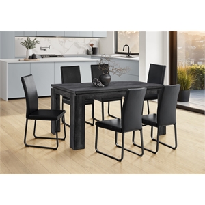 Dining Table 60&quot Rectangular Kitchen Dining Room Laminate Black