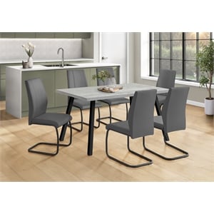 Dining Table 60&quot Rectangular Kitchen Dining Room Metal Grey Black