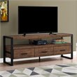 Tv Stand 60 Inch Console Storage Drawers Living Room Bedroom Metal Brown