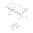 Computer Desk Home Office Laptop Storage Drawers 48