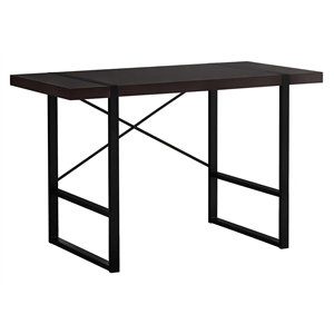 Computer Desk Home Office Laptop 48&quotL Work Metal Laminate Brown Black