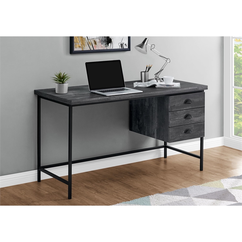 Computer Desk Home Office Laptop Storage Drawers 55