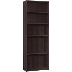 Bookshelf Bookcase 6 Tier 72&quotH Office Bedroom Laminate Brown