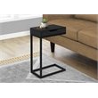 Accent Table C-shaped End Side Snack Living Room Bedroom Metal Black