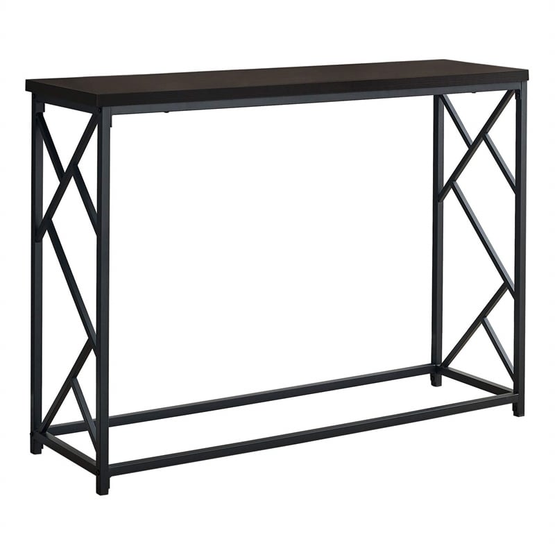 Accent Table Console Entryway Narrow Sofa Bedroom Metal Brown