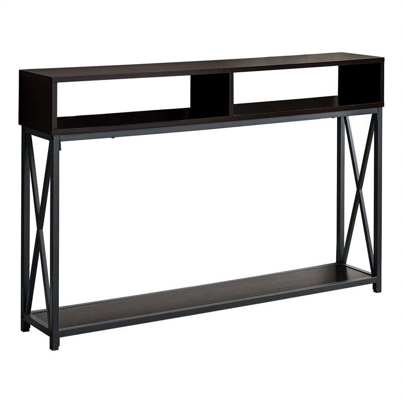 Accent Table Console Entryway Narrow Sofa Bedroom Metal Brown