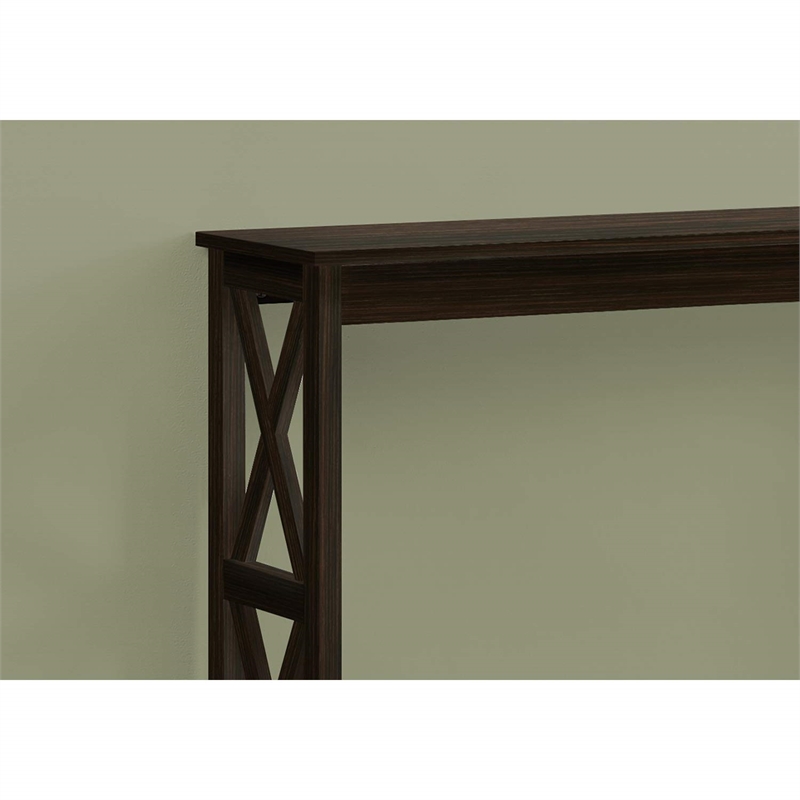 Accent Table Console Entryway Narrow Sofa Bedroom Metal Brown