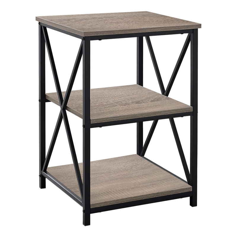 Accent Table Side End Nightstand Lamp Living Room Bedroom Metal Brown