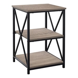 Accent Table Side End Nightstand Lamp Living Room Bedroom Metal Brown