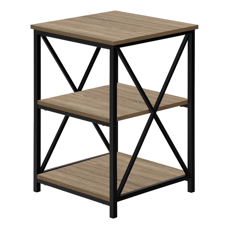 Accent Table Side End Nightstand Lamp Living Room Bedroom Metal Brown