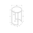 Accent Table Side Round End Nightstand Lamp Bedroom Metal Grey