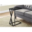 Accent Table C-shaped End Side Snack Living Room Bedroom Metal Black