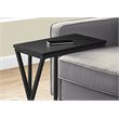 Accent Table C-shaped End Side Snack Living Room Bedroom Metal Black
