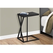 Accent Table C-shaped End Side Snack Living Room Bedroom Metal Black