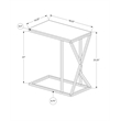Accent Table C-shaped End Side Snack Living Room Bedroom Metal Black