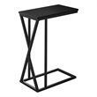 Accent Table C-shaped End Side Snack Living Room Bedroom Metal Black