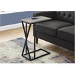 Accent Table C-shaped End Side Snack Living Room Bedroom Metal Grey