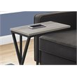 Accent Table C-shaped End Side Snack Living Room Bedroom Metal Grey