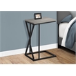 Accent Table C-shaped End Side Snack Living Room Bedroom Metal Grey