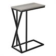 Accent Table C-shaped End Side Snack Living Room Bedroom Metal Grey