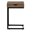 Accent Table C-shaped End Side Snack Living Room Bedroom Metal Brown