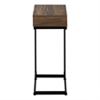 Accent Table C-shaped End Side Snack Living Room Bedroom Metal Brown