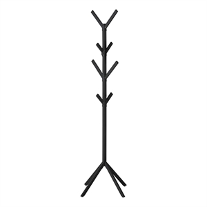 Coat Rack Hall Tree 8 Hooks Entryway 70&quotH Bedroom Metal Black