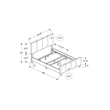 Bed Queen Size Platform Bedroom Frame Upholstered Linen Look Grey