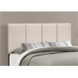 Bed Queen Size Platform Bedroom Frame Upholstered Linen Look Beige Black