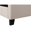 Bed Queen Size Platform Bedroom Frame Upholstered Linen Look Beige Black