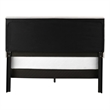 Bed Queen Size Platform Bedroom Frame Upholstered Linen Look Beige Black