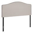 Bed Headboard Only Full Size Bedroom Upholstered Linen Look Beige