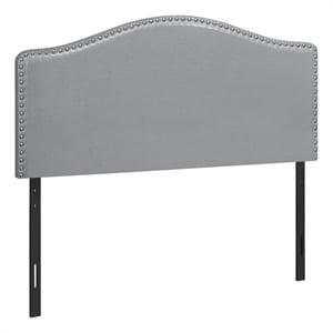 Bed Headboard Only Full Size Bedroom Upholstered Pu Leather Look Grey