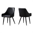 Dining Chair Set Of 2 Side Upholstered Kitchen Pu Leather Look Black