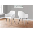 Monarch Faux Leather Upholstered Dining Chair in White (Set Of 2)