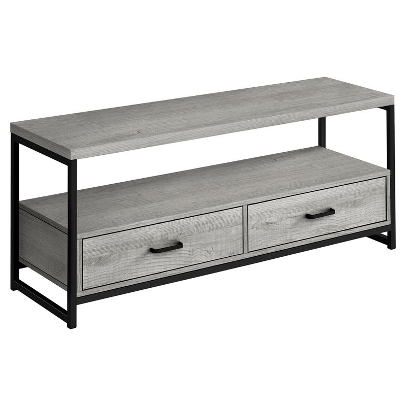 Tv Stand 48 Inch Console Living Room Bedroom Laminate Grey