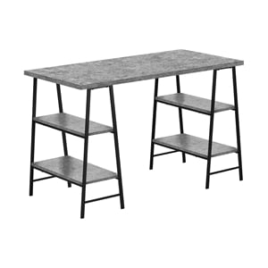 Computer Desk Home Office Laptop Storage Shelves 48&quotL Work Metal Grey