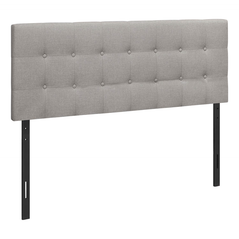 Bed Headboard Only Queen Size Bedroom Upholstered Linen Look Grey