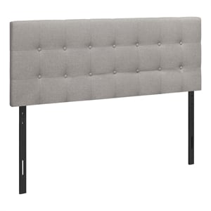Bed Headboard Only Queen Size Bedroom Upholstered Linen Look Grey