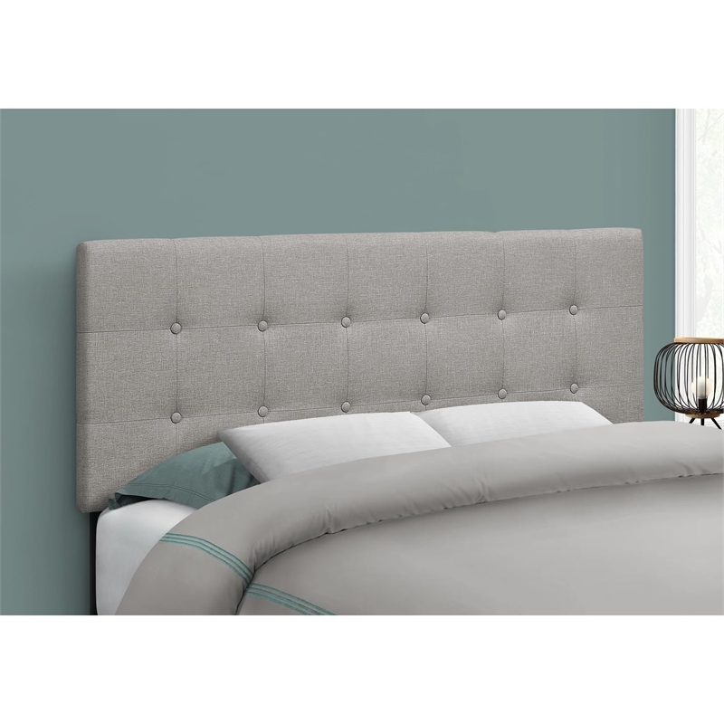 Bed Headboard Only Full Size Bedroom Upholstered Linen Look Beige