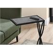 Accent Table C-shaped End Side Snack Living Room Bedroom Metal Grey