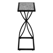 Accent Table C-shaped End Side Snack Living Room Bedroom Metal Grey