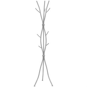 Coat Rack Hall Tree 11 Hooks Entryway 74&quotH Bedroom Metal Grey